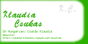 klaudia csukas business card